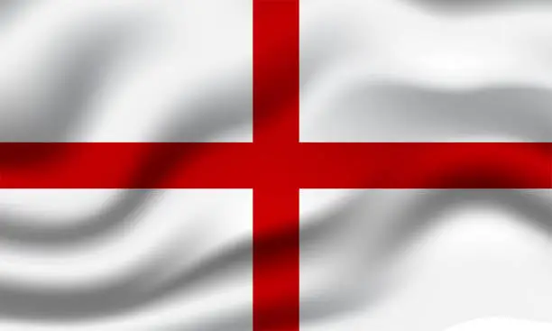 Vector illustration of England flag 3d waving banner background