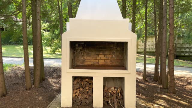 Brick barbecue oven in the park