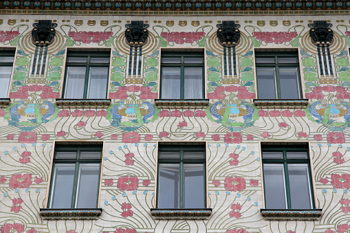 The Art Nouveau style near Naschmarkt in Vienna.