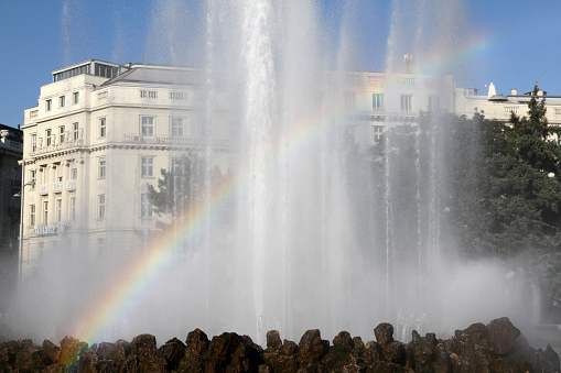 The Hochstrahlbrunnen fountain in Vienna