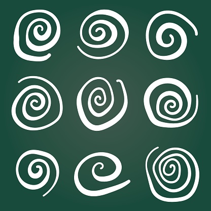 Swirl icon in hand drawn style. Handmade doodle vector illustration on isolated background. Spiral mark sign business concept.