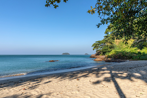 Beautiful tropical Lonely Beach and ocean, Koh Chang Island, Thailand.
