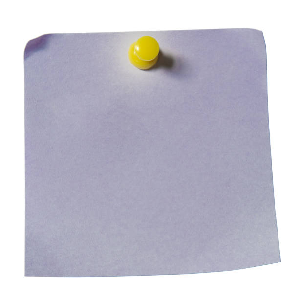 istock Purple reminder note paper sticker with pin 1650075598