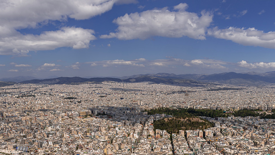 View from Lycabettus Hill viewpoint of the city of Athens