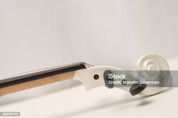 Headstock And Pegs Of A White Violin Closeup Stock Photo - Download Image Now - Orchestra, Art, Arts Culture and Entertainment