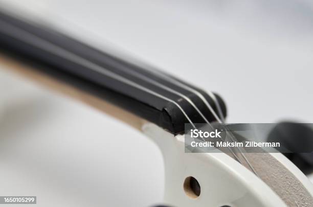 Headstock And Pegs Of A White Violin Closeup Stock Photo - Download Image Now - Art, Arts Culture and Entertainment, Brown