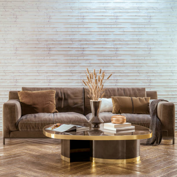 istock Living room furnishings: modern sofa - 3D visualization 1650115413
