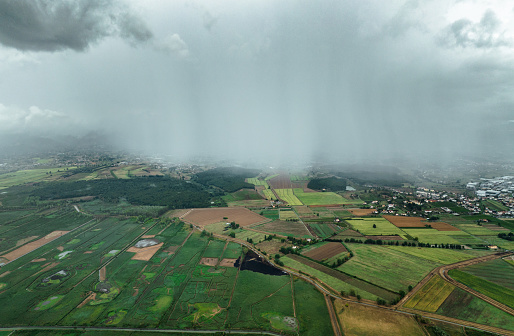 rainfall over the landscape