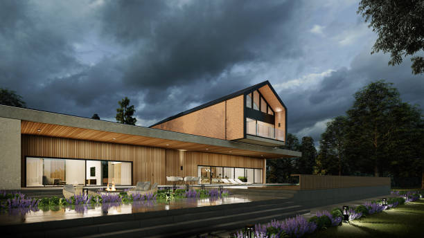 istock 3d Render Modern Guest House Exterior Scene 1650164987