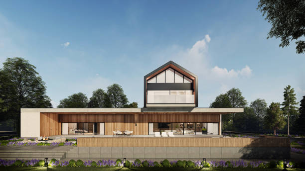 istock 3d Render Modern Guest House Exterior Scene 1650165498