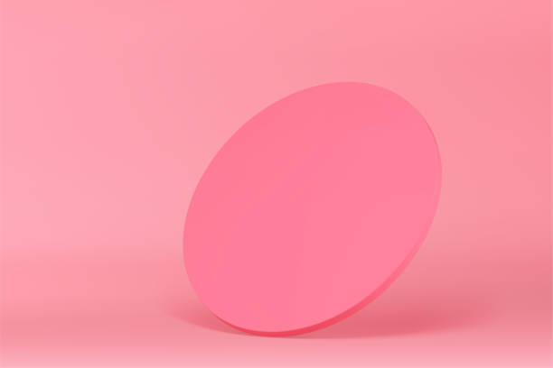 istock Pink 3d cylinder diagonal wall elegant modern stand mock up for cosmetic product show vector 1650167170