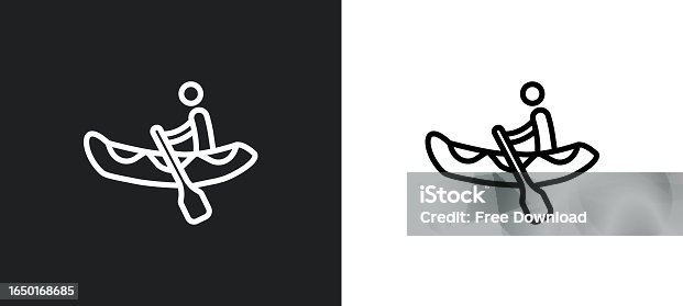 istock rafting outline icon in white and black colors. rafting flat vector icon from camping collection for web, mobile apps and ui. 1650168685