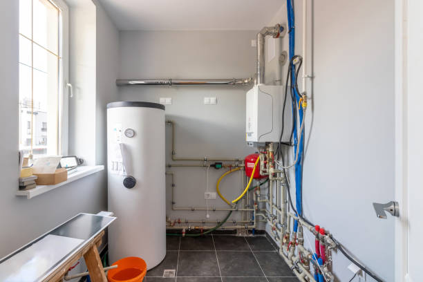 istock Hot water boiler. Boiler room with a heating system 1650169303