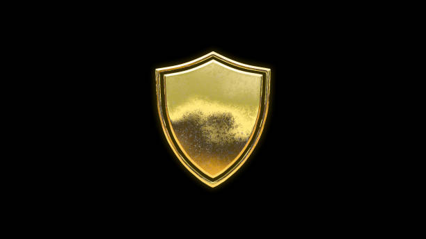 Shield shape symbol icon gold golden