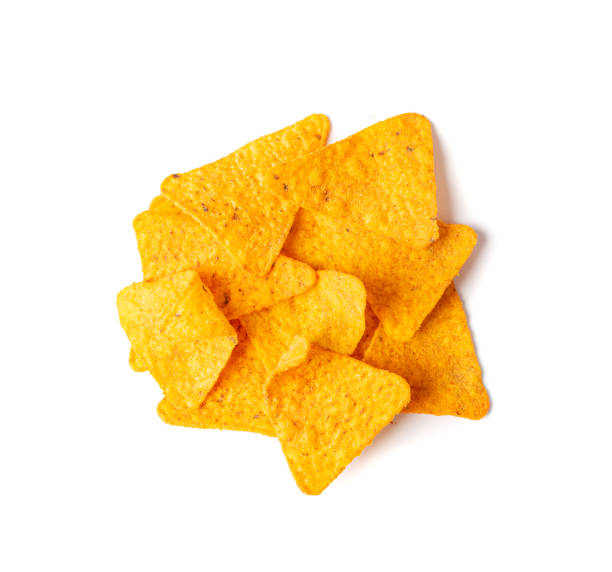 istock Nachos Chips Isolated, Mexican Triangle Corn Chips for Nacho Tortilla, Maize Snack, Nachos on White Background 1650173358