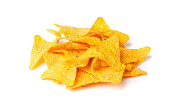 istock Nachos Chips Isolated, Mexican Triangle Corn Chips for Nacho Tortilla, Maize Snack, Nachos on White Background 1650173360