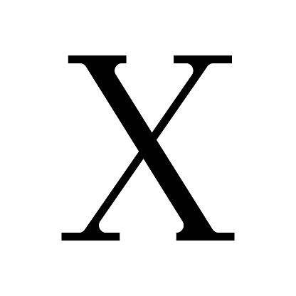 Roman numeral number 10 icon symbol