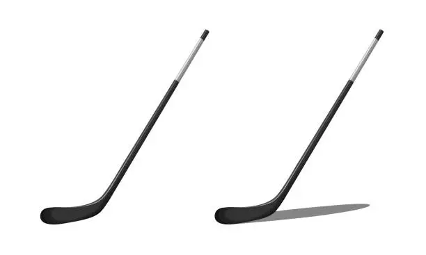 Vector illustration of Hockey stick clipart with shadow