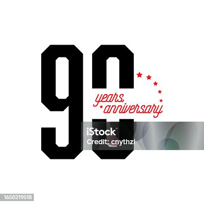 istock 90 Years Anniversary Vector Template Design Illustration for Greeting Card, Poster, Brochure, Web Banner etc. 1650219518