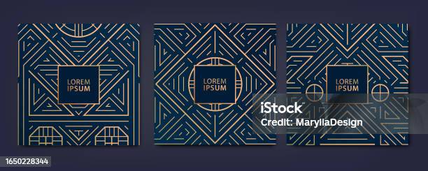 Fancy Card Patterns Vector Set Of Art Deco Luxury Patterns Geometric Fancy Cards ...