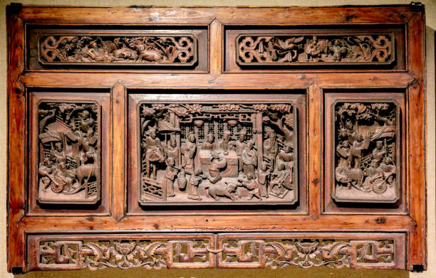 Chinese characteristic woodcarving close-up