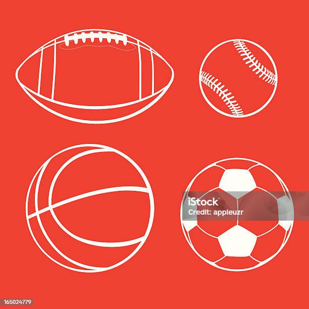 Sports Equipment Stock Illustration - Download Image Now - American Football - Sport, Baseball - Ball, Baseball - Sport