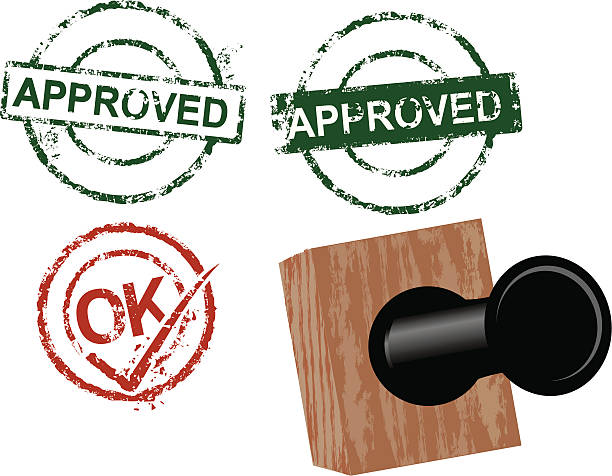 approved rubber stamps vector vector art illustration