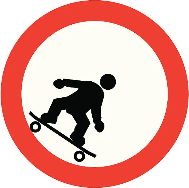 Vector illustration of tube skating street sign