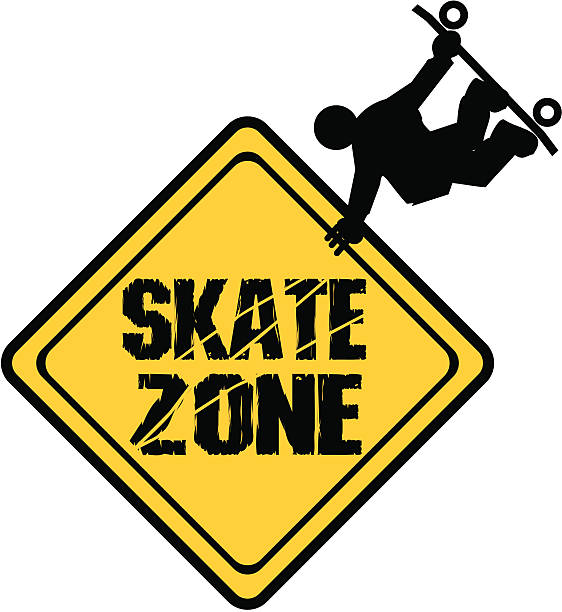 skate zone sign vector art illustration