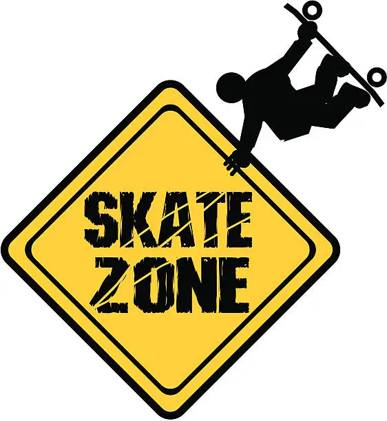 Vector illustration of skate zone sign