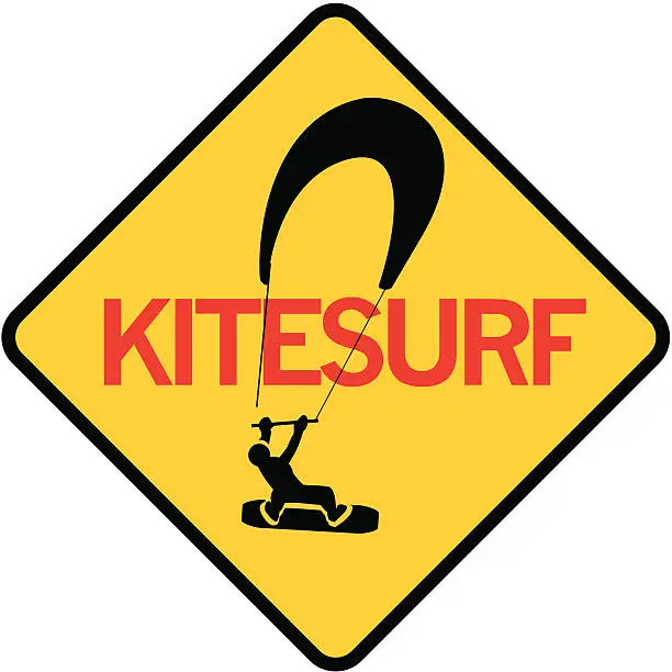 Vector illustration of kitesurf traffic sign