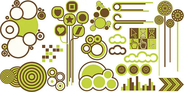 Vector illustration of Green design elements