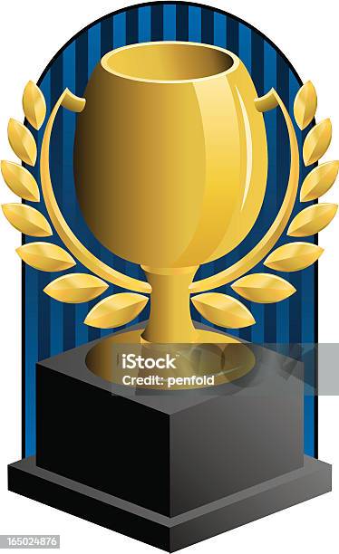 Troféu - Arte vetorial de stock e mais imagens de Azul - Azul, Competição, Dourado - Cores