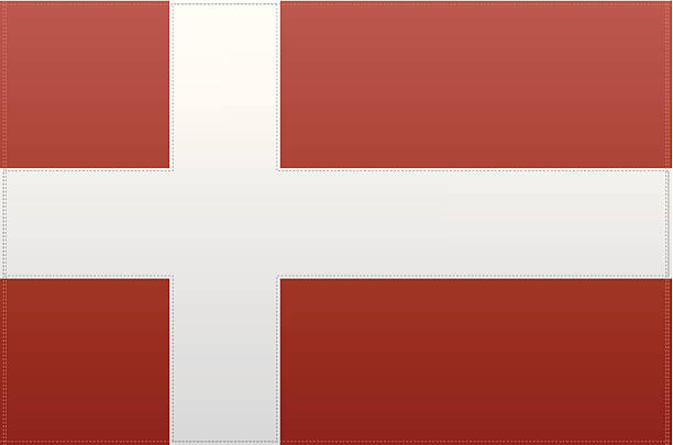 flaga danii (wektor - stitchflag stock illustrations