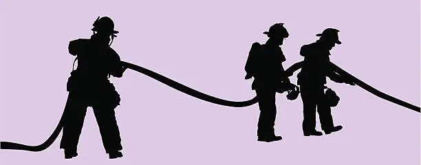 Vector illustration of Fire Fighters at Work ( Vector )