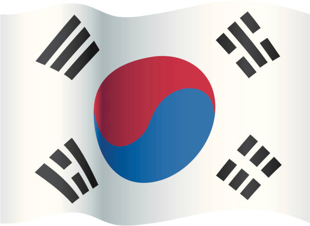 South Korea Flag vector art illustration