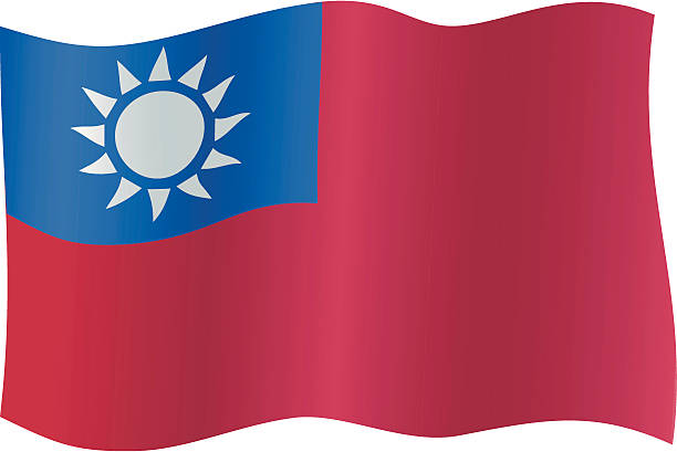 Taiwan Flag vector art illustration