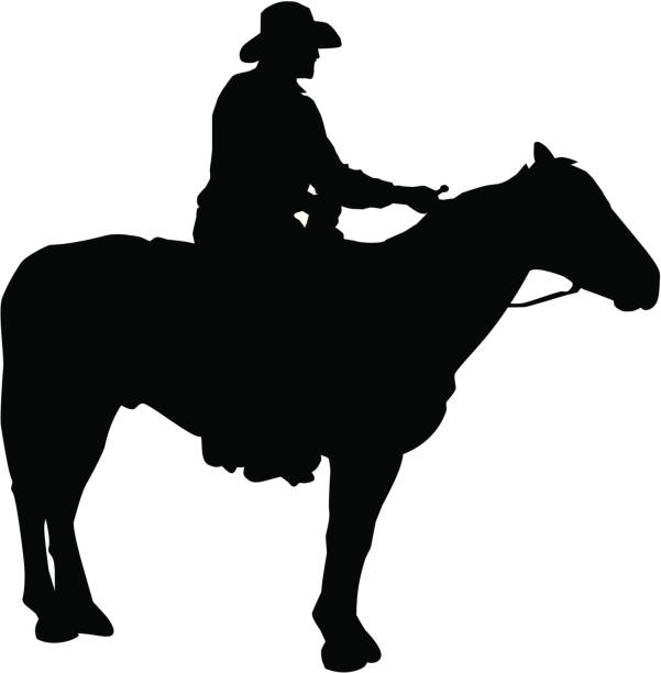 Cowboy silhouette vector art illustration