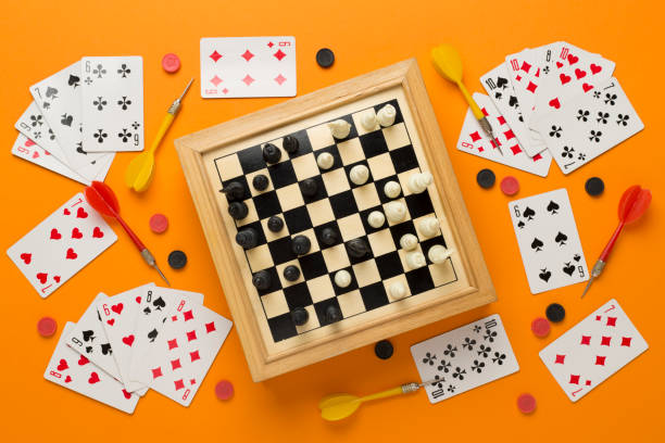 istock Different board games on color background, top view 1650249974