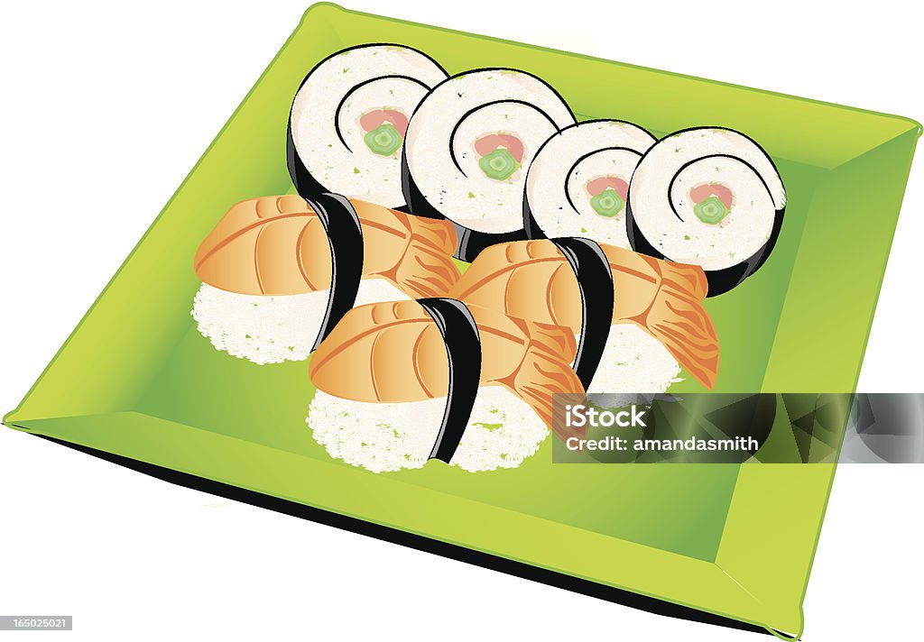 Sushi - arte vettoriale royalty-free di Bacchette cinesi