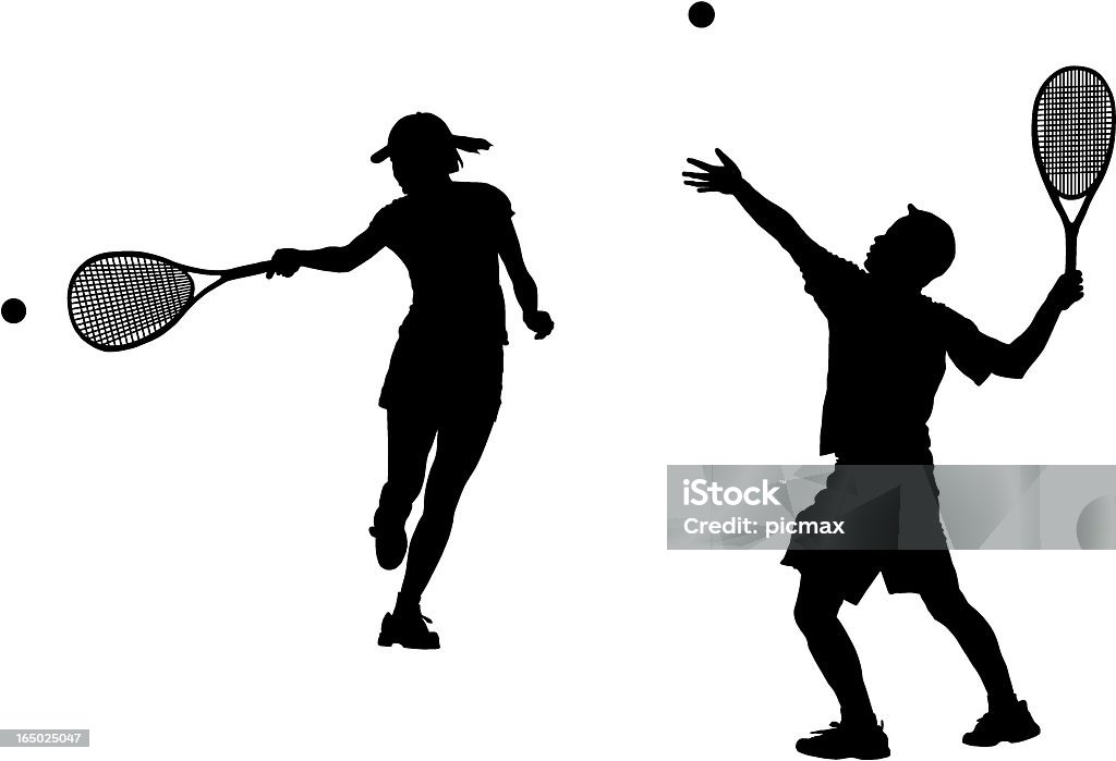 silhouette da Tennis azione - arte vettoriale royalty-free di Tennis