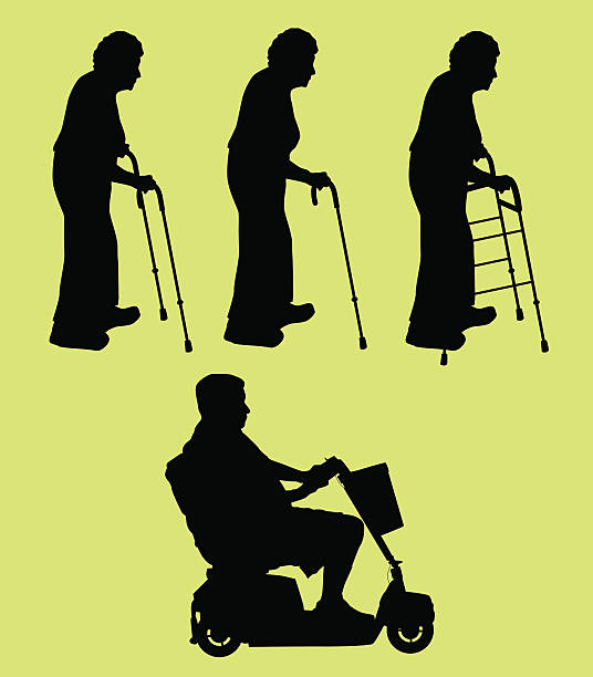 пожилые люди (вектор - disablility stock illustrations