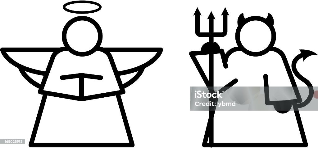 Angel & Devil Symbole (Vektor - Lizenzfrei Ethik und Moral Vektorgrafik