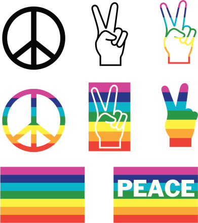 Different design elements based on the theme peace made in vector