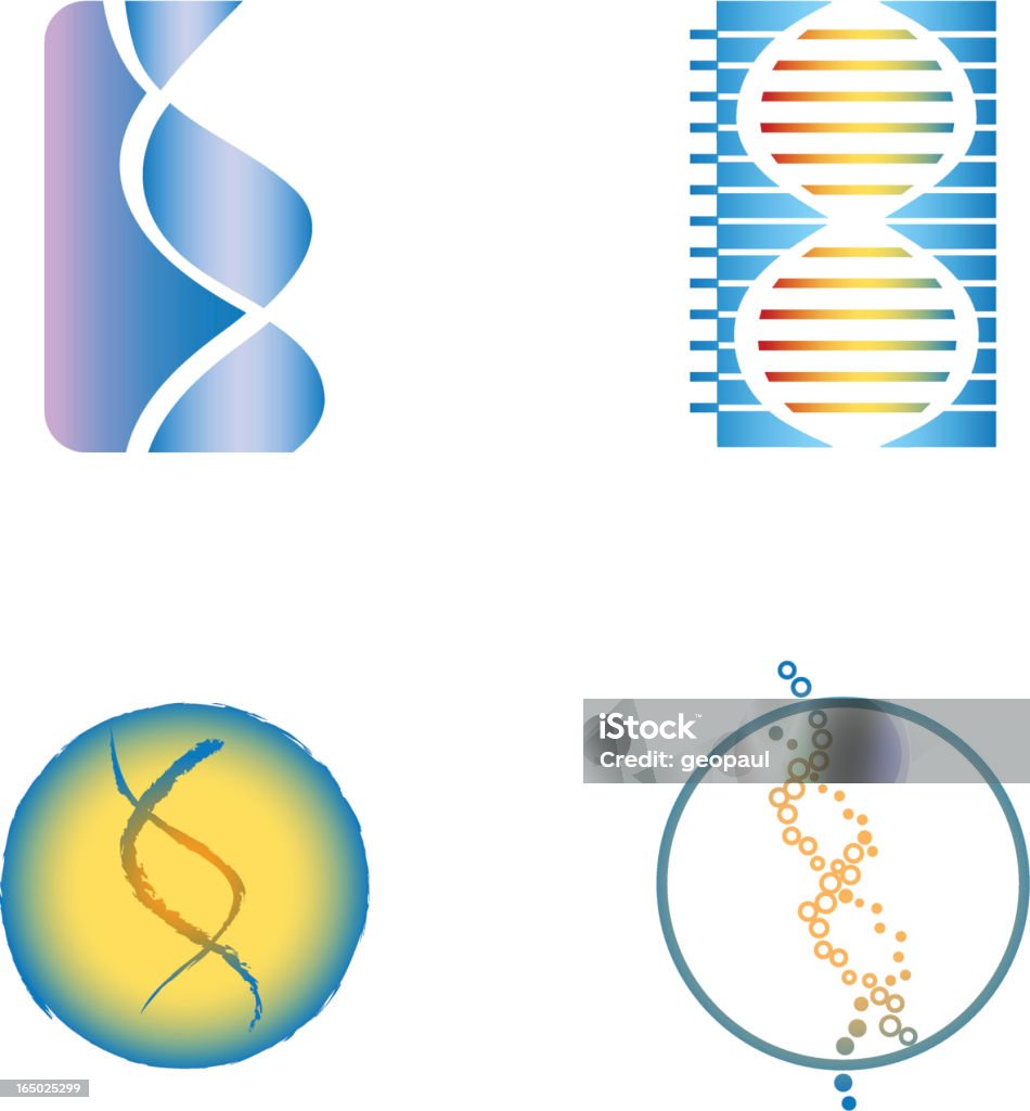 vector símbolos de DNA - Royalty-free ADN arte vetorial