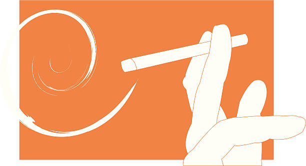 smoker (vector) vector art illustration