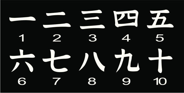 vector - Japanese Kanji numbers one to ten vector image. so you can use each numbers as you like. japanese language stock illustrations