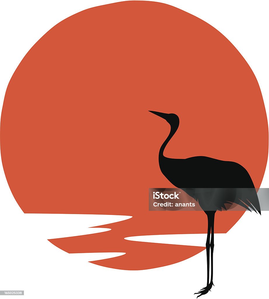 Вектор-Японский журавль птица - Векторная графика Птица роялти-фри