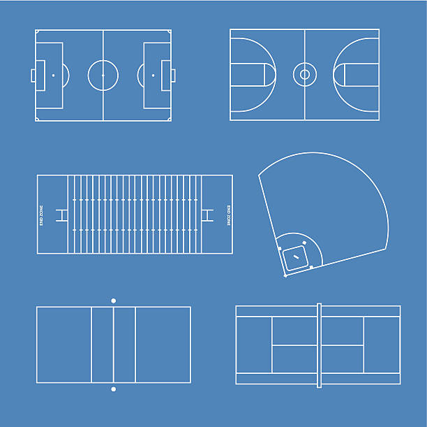 ilustrações, clipart, desenhos animados e ícones de sports campos de - playing field illustrations