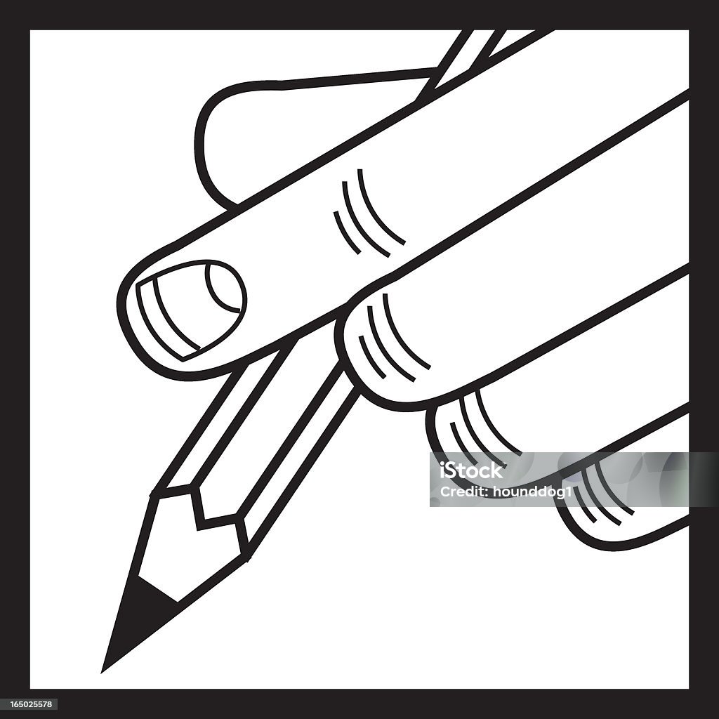 Crayon avec doigt - clipart vectoriel de Autorité libre de droits